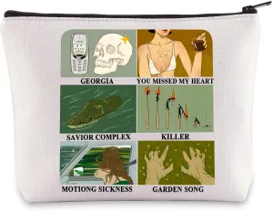 BWWKTOP Singer Album Cosmetic Makeup Bag Singer Fans Gift Georgia You Missed My Heart Savior Complex Killer Singer Merchandise (Georgia)
