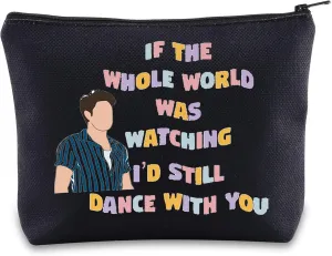 BWWKTOP Singer Lyrics Makeup Bag Singer Album Gifts If The Whole World Was Watching I'd Still Dance With You Makeup Zipper Pouch Bag