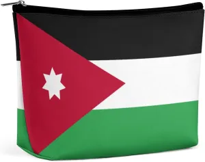 Calculay Flag of Jordan Makeup Bag Portable Travel Large -capacity Storage Bag