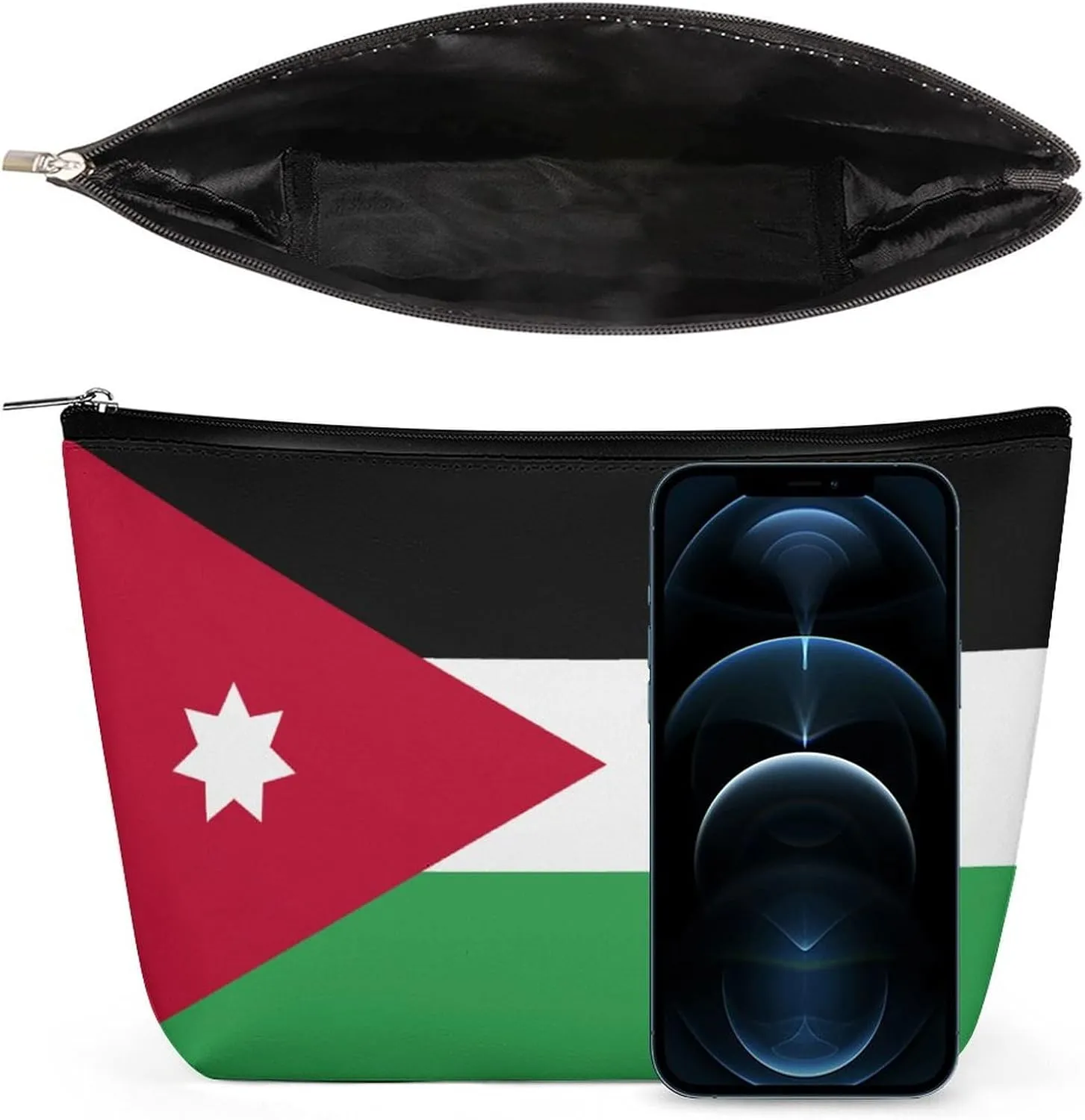 Calculay Flag of Jordan Makeup Bag Portable Travel Large -capacity Storage Bag