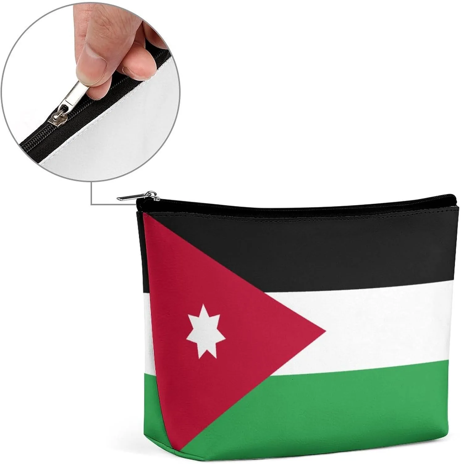 Calculay Flag of Jordan Makeup Bag Portable Travel Large -capacity Storage Bag
