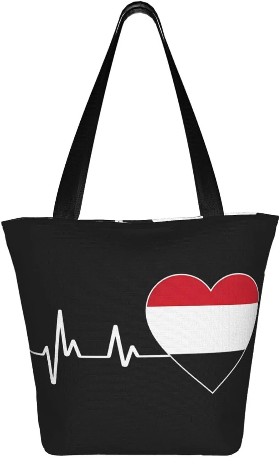 Camouflage Gray Camo American Flag Women's Tote Bag Lightweight Shoulder Bag Shopping Handbag Large Capacity Handbag