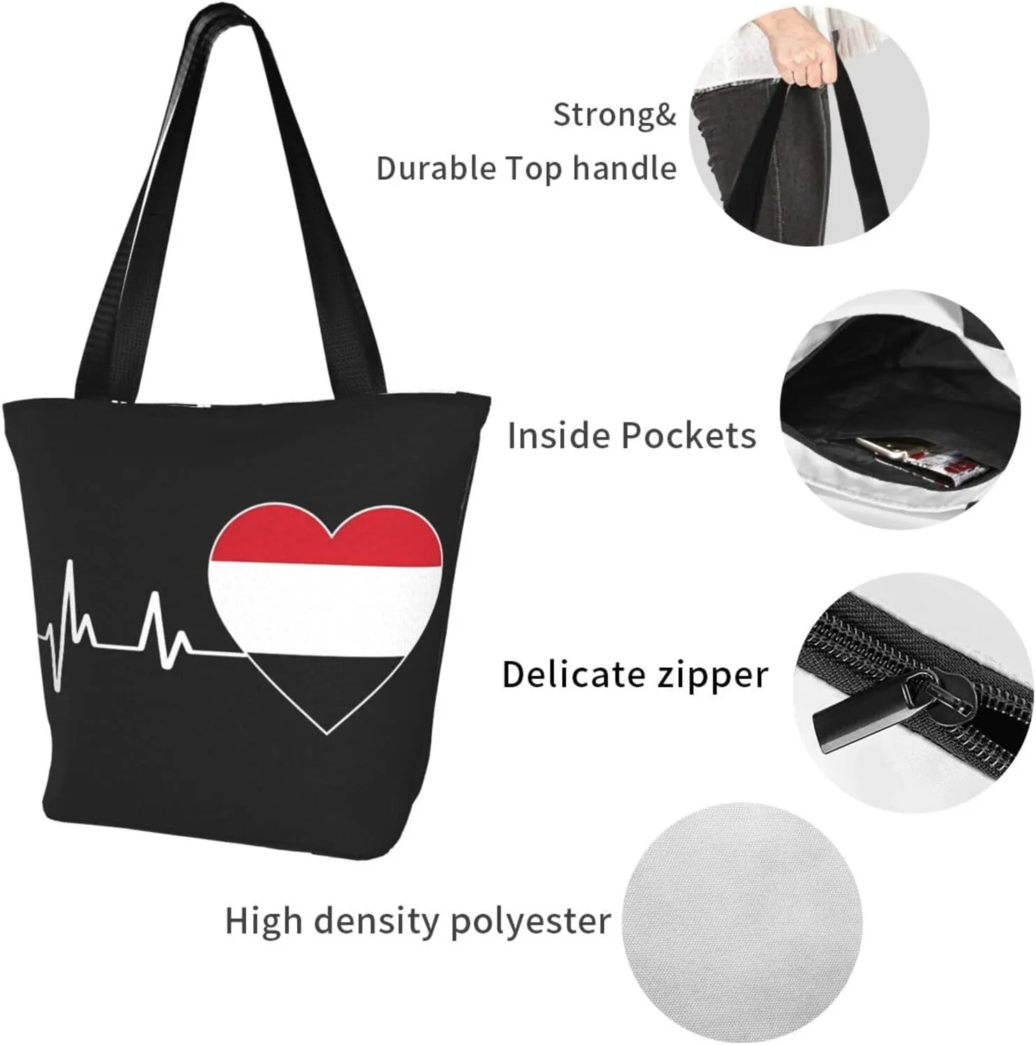 Camouflage Gray Camo American Flag Women's Tote Bag Lightweight Shoulder Bag Shopping Handbag Large Capacity Handbag