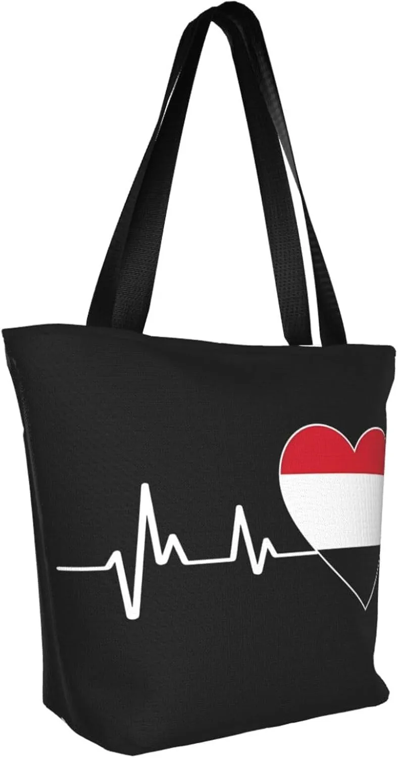 Camouflage Gray Camo American Flag Women's Tote Bag Lightweight Shoulder Bag Shopping Handbag Large Capacity Handbag