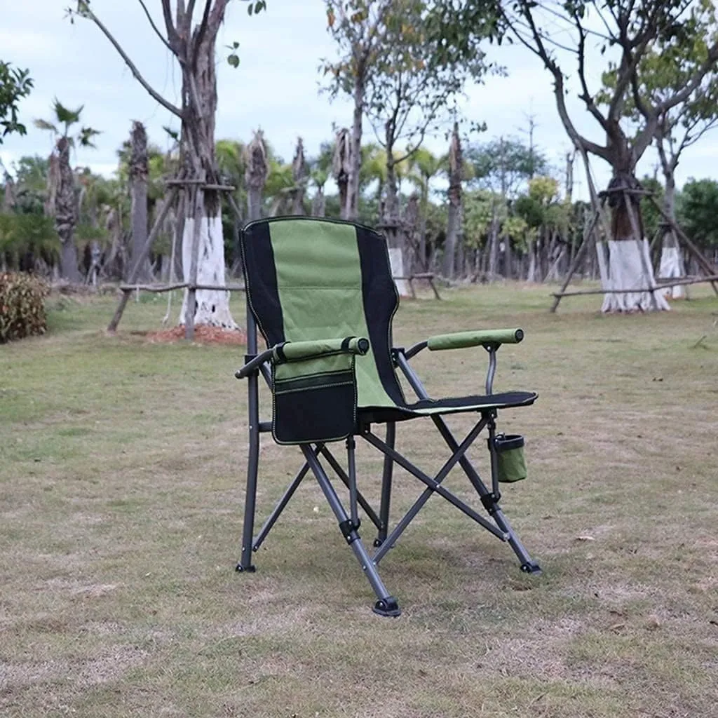 Camping Chair, Folding Outdoor Folding Chair, Camping Chair, high Back, Recliner, Outdoor Camping Chair, Portable Fishing Chairs with Phone Pocket and Cup Holder, Folding Chairs