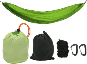 Camping Hammock Portable Parachute Hammock Storage Bag Snap Hook for Outdoor Activities (Grass Green)