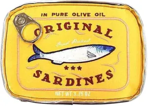 Canned Sardines Makeup Bag, Creative Cute Makeup Bags, Cosmetic Canned Fish Toiletry Bag (Yellow)
