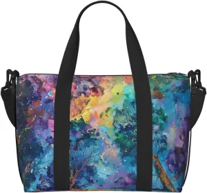 canopy with trees print Travel Duffel Bag, Sports Tote Gym Bag, Swim Pool Bag Large Shoulder Tote Bag for Beach Weekender