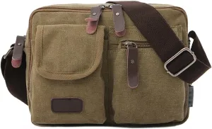 Canvas Crossbody Bag, Men's Casual Shoulder Bag Outdoor Small Messenger Bag