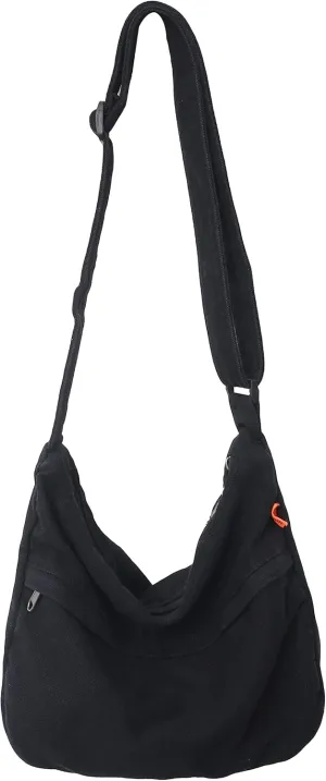 Canvas Crossbody Bags for Women and Men, Shoulder Hobo Purse Bag Tote Messenger Handbag for Work, Shopping and Travel