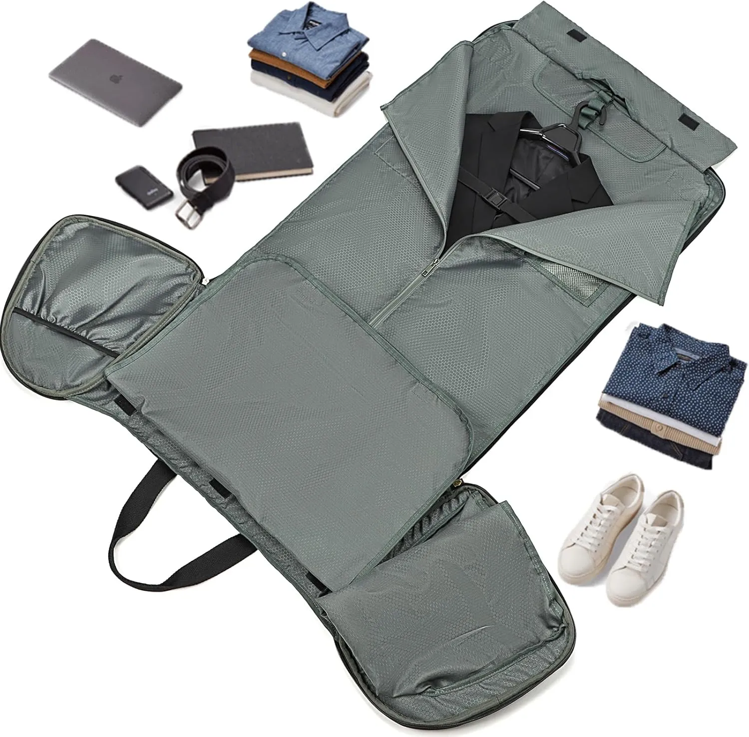 Canvas Garment Duffle Bag Garment Bag Duffle Bag Combo for Travel Convertible Carry on Bag with Detachable Suit Travel Bags for Men Bussiness