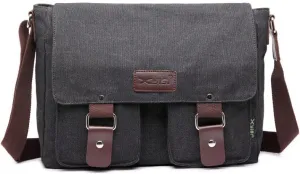 Canvas Messenger Bag for Men & Women - Vintage Shoulder Bag Satchel Bag Laptop Crossbody Campus Work Bag