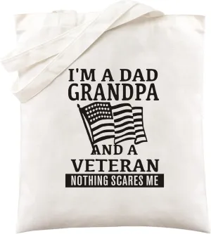 Canvas Shoulder Tote Bag for Men Women - Veteran's Tribute Graphic Unisex Reusable Grocery Bags