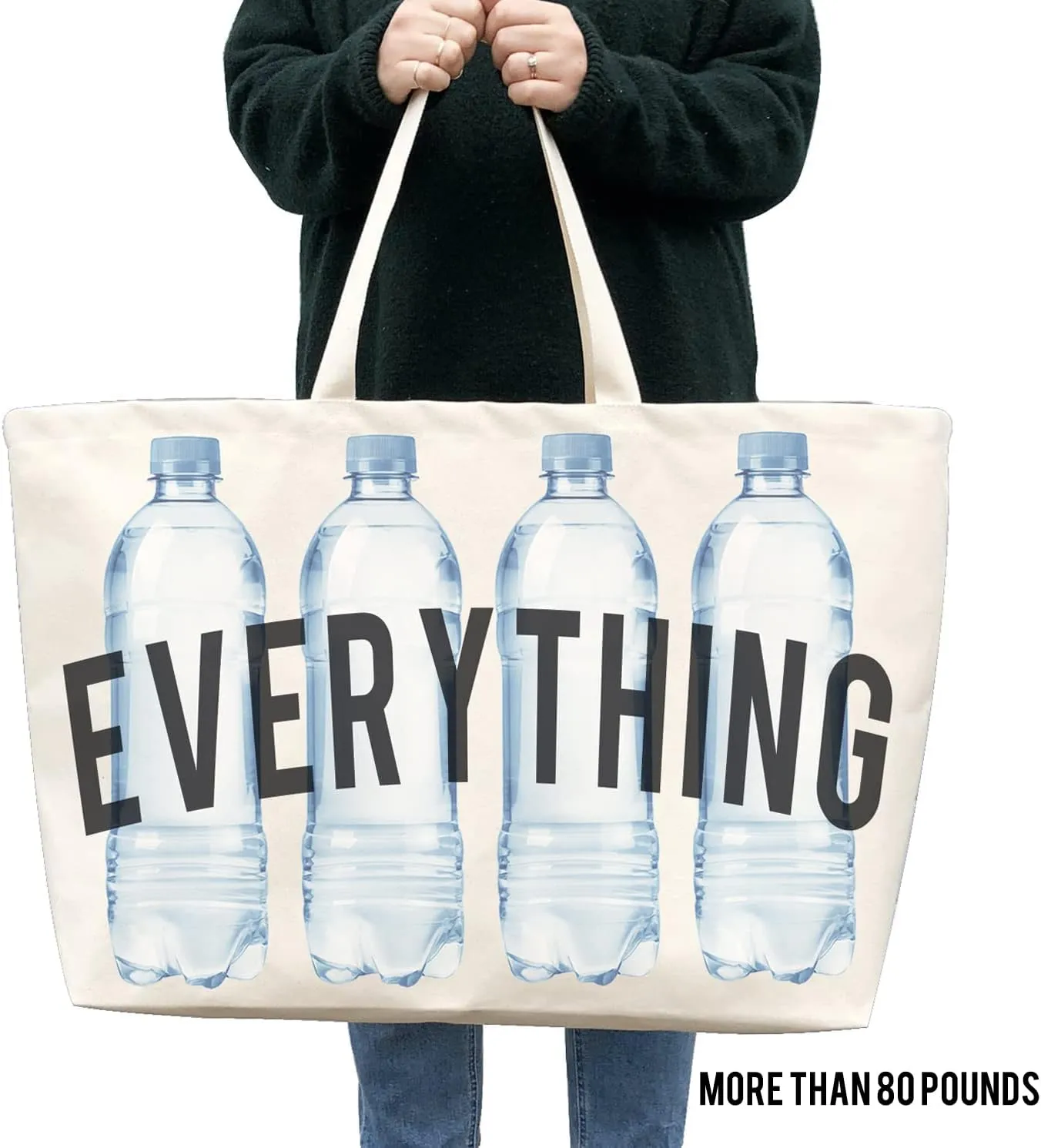 Canvas Tote Bag - Extra Large Shopping Beach Totes Bags Reusable Big Grocery Bag 28" x 8" x 16"