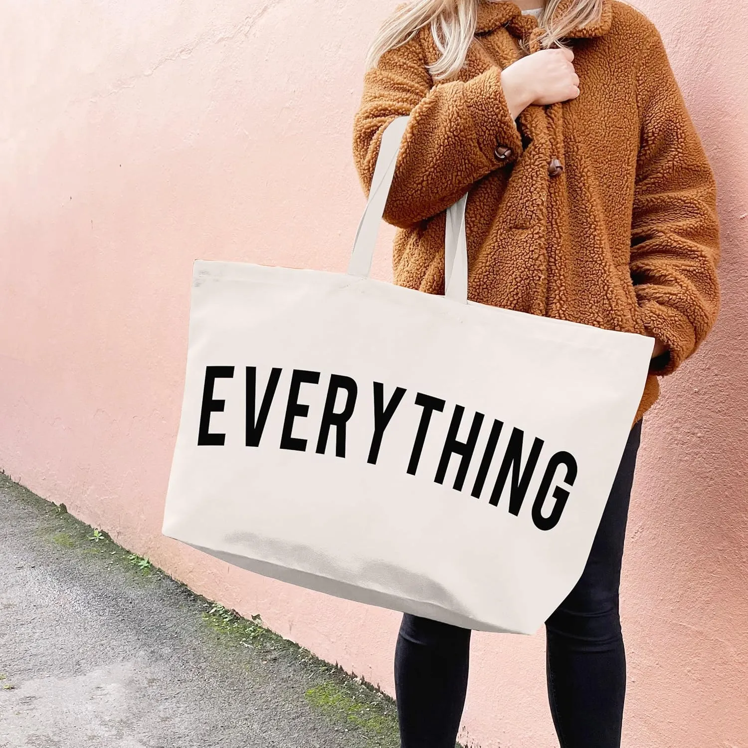 Canvas Tote Bag - Extra Large Shopping Beach Totes Bags Reusable Big Grocery Bag 28" x 8" x 16"