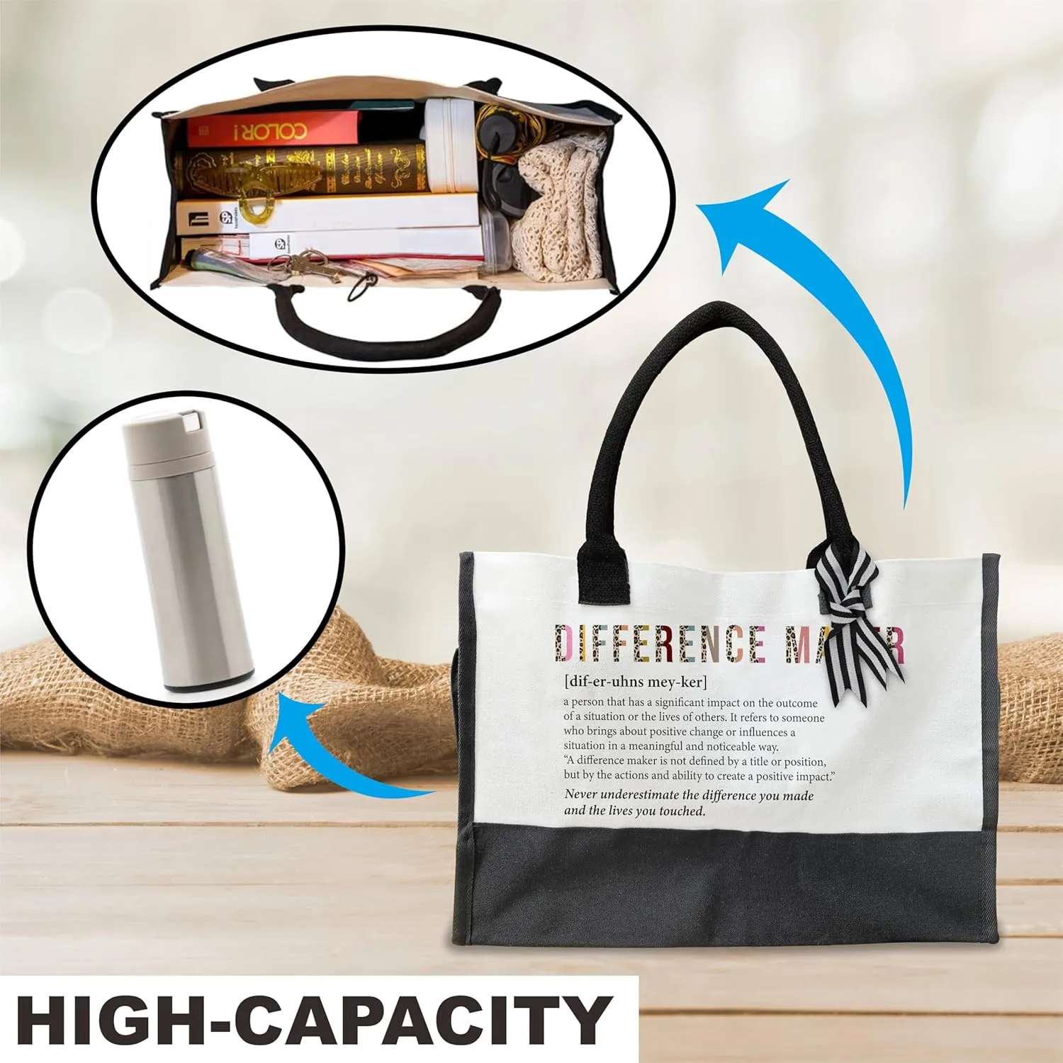 Canvas Tote Bag For Women, Summer Gift Ideas - Minimalism Tote Bag - A00