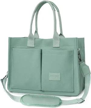 Canvas Tote Bag for Women,Large Totes Bags with Pockets,Womens Crossbody Purse Handbags for Travel Work Gift,2 Sizes