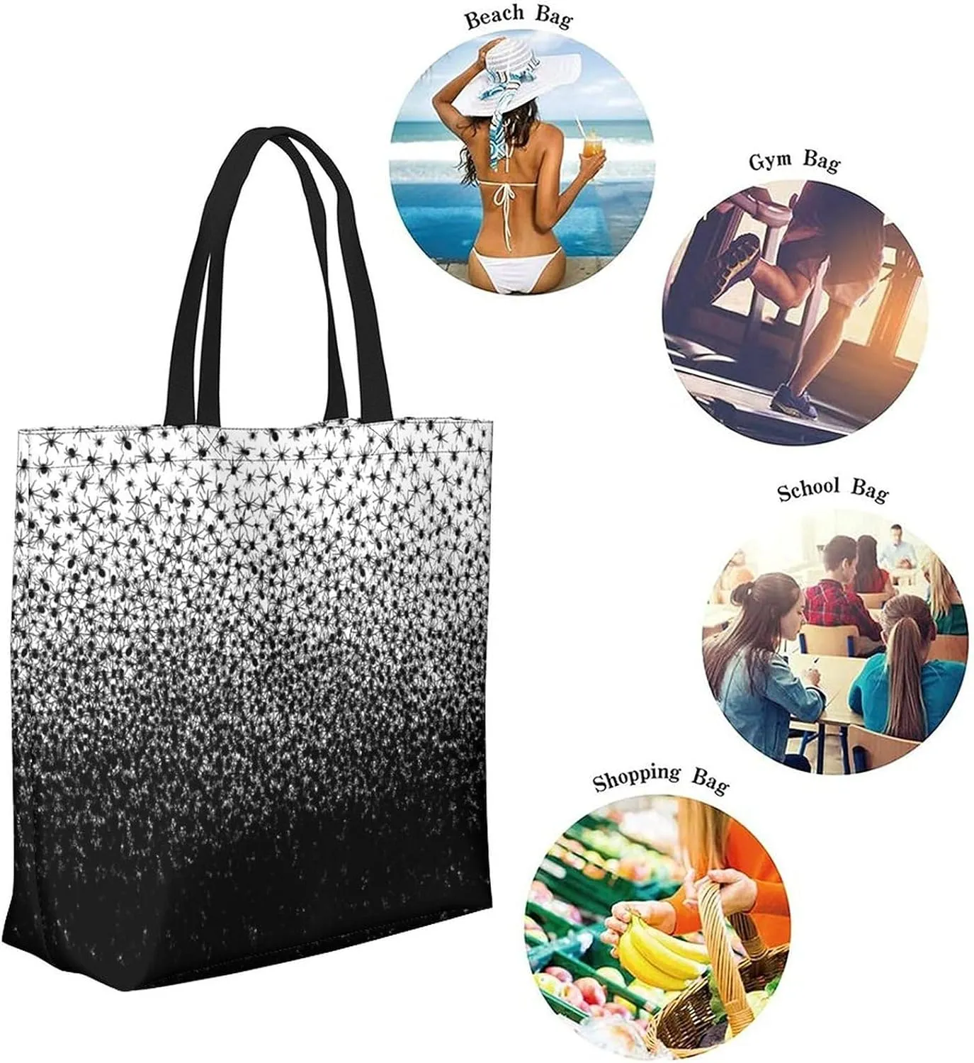 Canvas Tote Bag Large Casual Shoulder Bag for Women Handbag Reusable Beach Shopping Gym Picnic Travel Grocery Bag