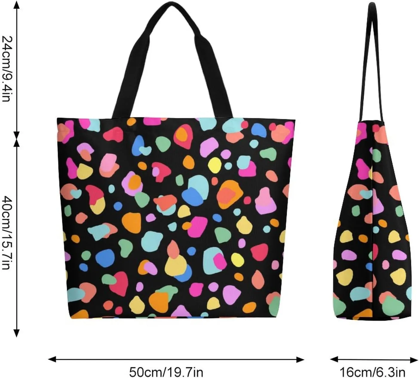 Canvas Tote Bag Large Casual Shoulder Bag for Women Handbag Reusable Beach Shopping Gym Picnic Travel Grocery Bag