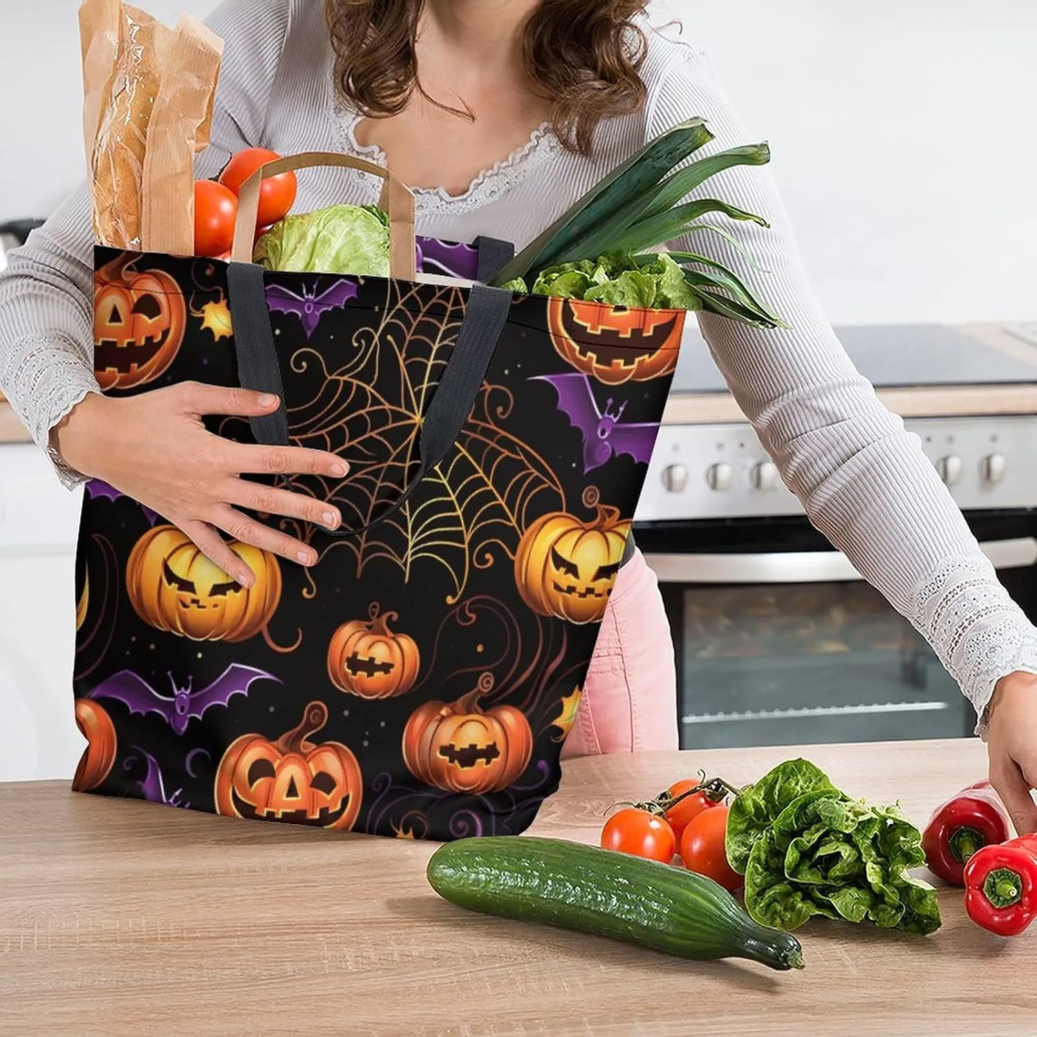 Canvas Tote Bag Large Casual Shoulder Bag for Women Handbag Reusable Beach Shopping Gym Picnic Travel Grocery Bag