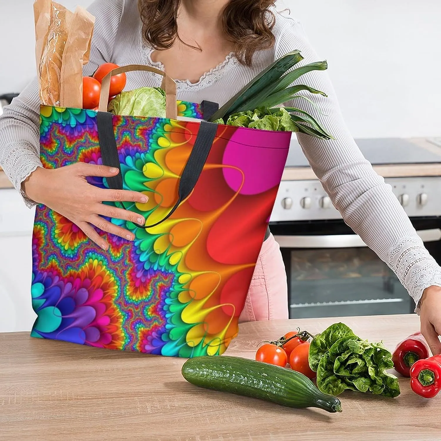 Canvas Tote Bag Large Women Casual Shoulder Bag Handbag Reusable Beach Shopping Grocery Bag For Outdoors