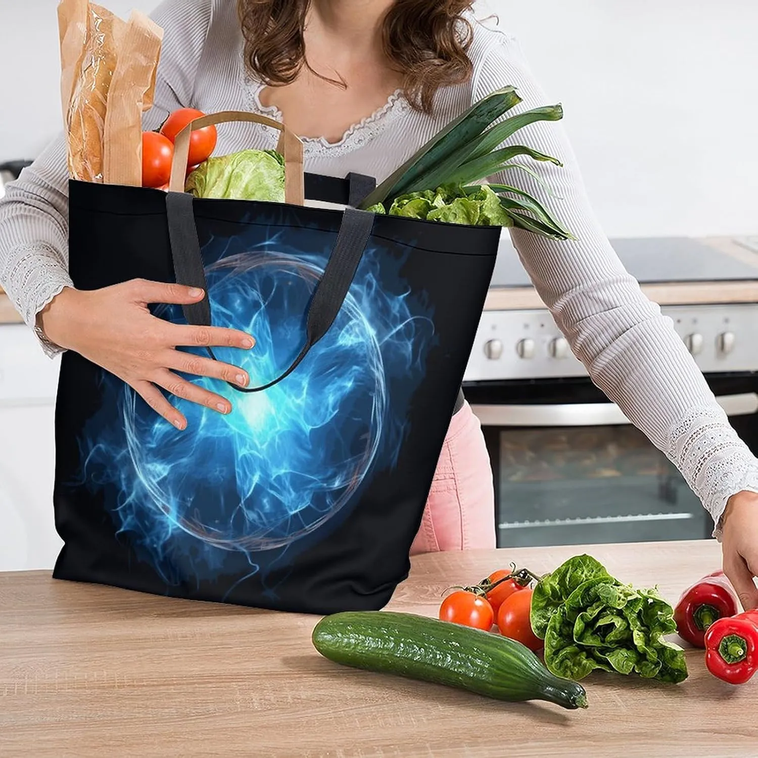 Canvas Tote Bag Large Women Casual Shoulder Bag Handbag Reusable Beach Shopping Grocery Bag For Outdoors