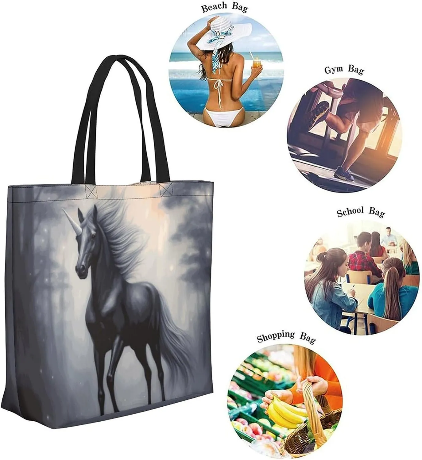 Canvas Tote Bag Large Women Casual Shoulder Bag Handbag Reusable Beach Shopping Grocery Bag For Outdoors