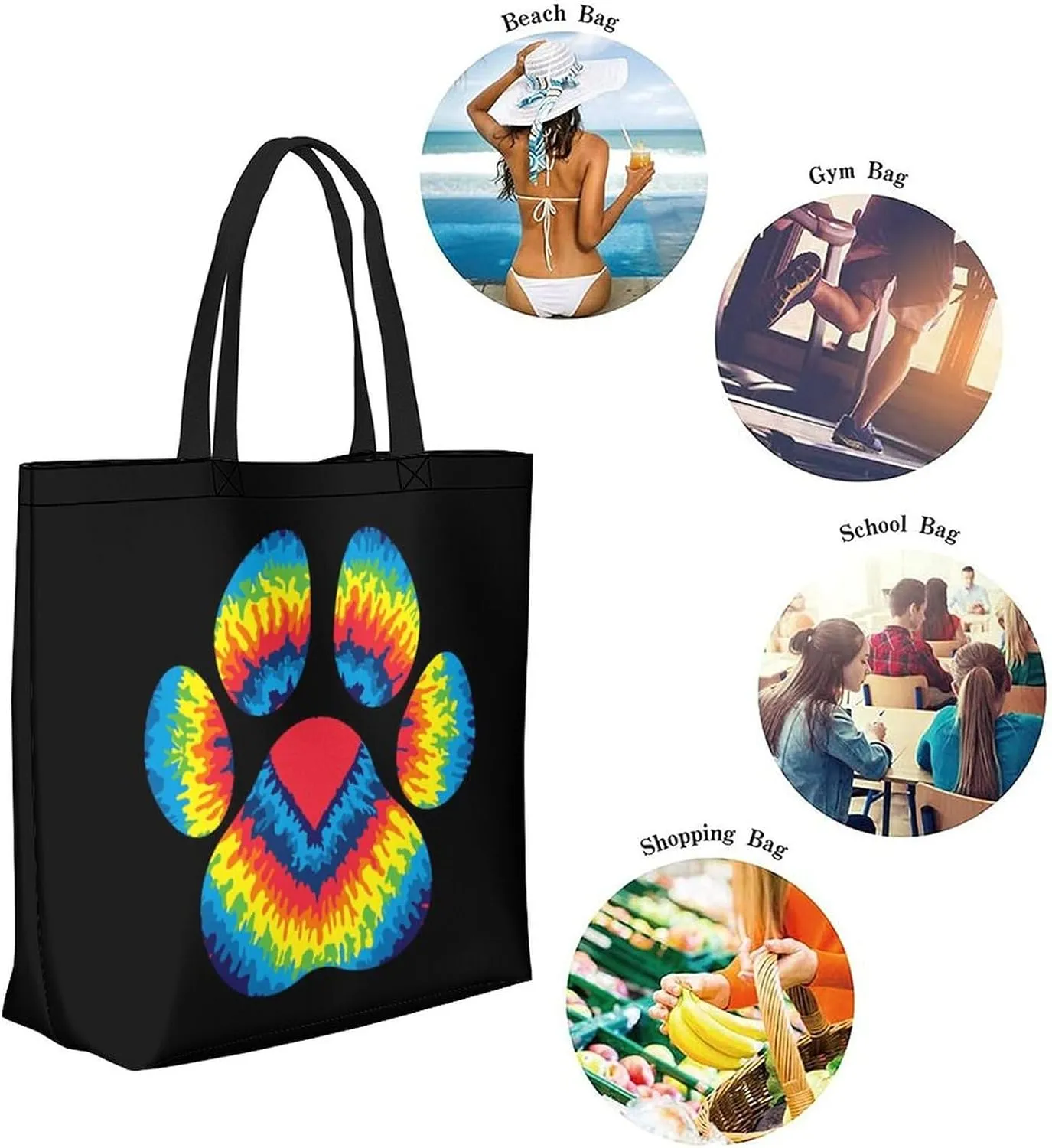 Canvas Tote Bag Large Women Casual Shoulder Bag Handbag Reusable Beach Shopping Grocery Bag For Outdoors