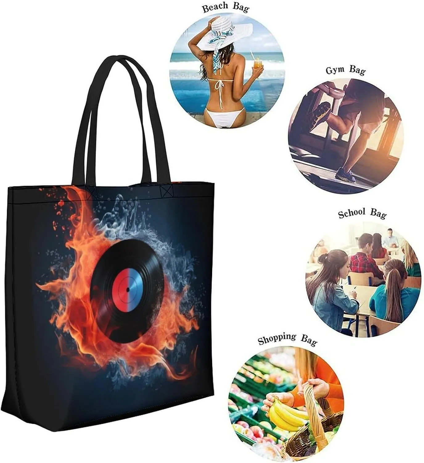 Canvas Tote Bag Large Women Casual Shoulder Bag Handbag Reusable Beach Shopping Grocery Bag For Outdoors