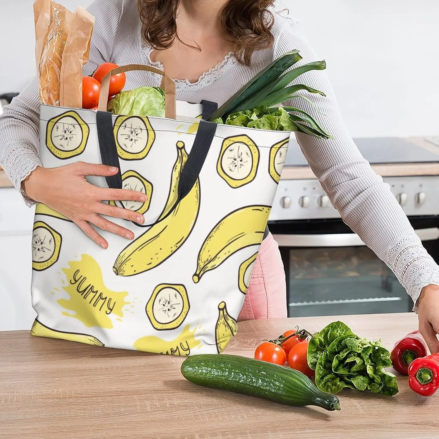 Canvas Tote Bag Large Women Casual Shoulder Bag Handbag Reusable Beach Shopping Grocery Bag For Outdoors