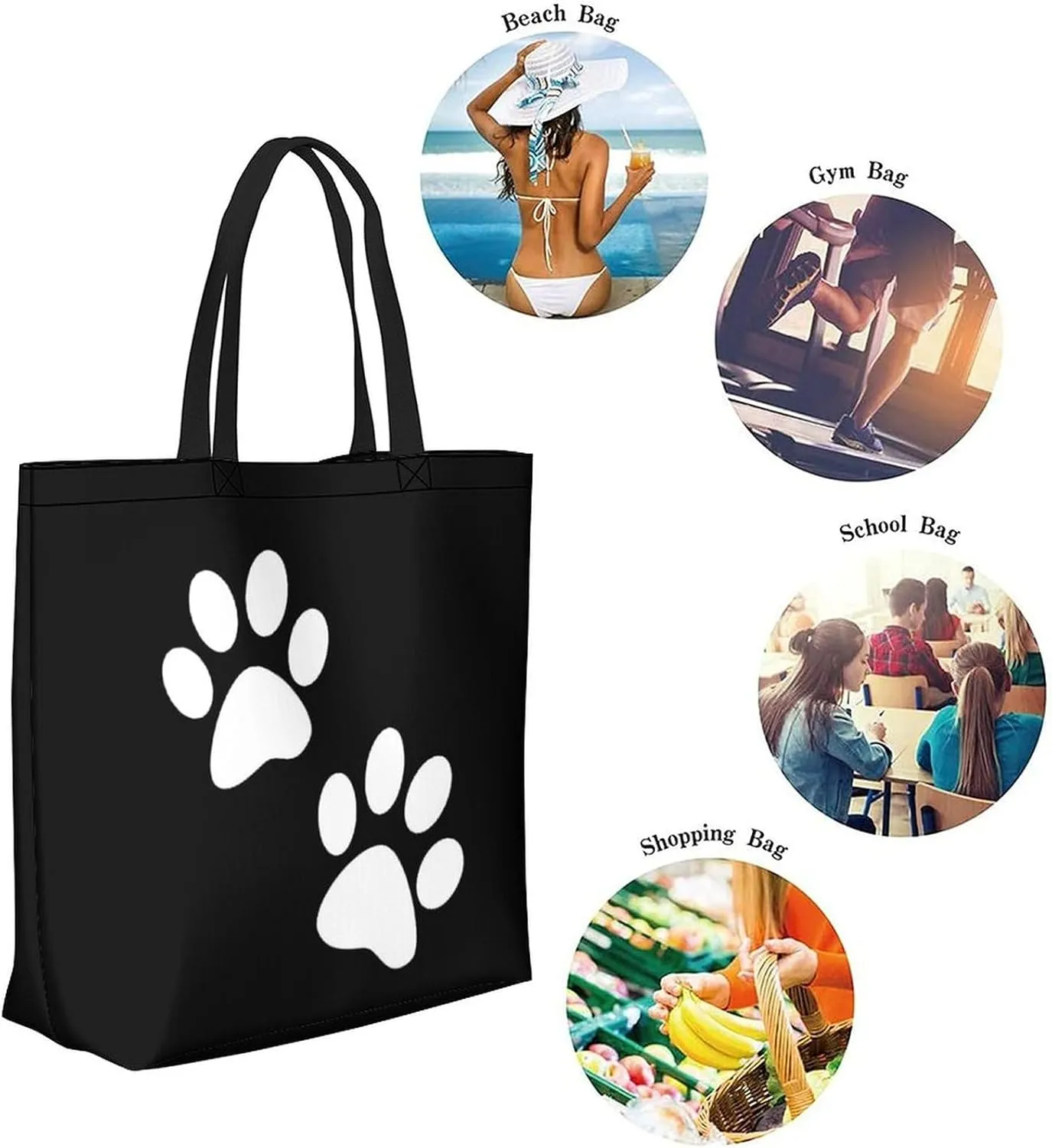 Canvas Tote Bag Large Women Casual Shoulder Bag Handbag Reusable Beach Shopping Grocery Bag For Outdoors
