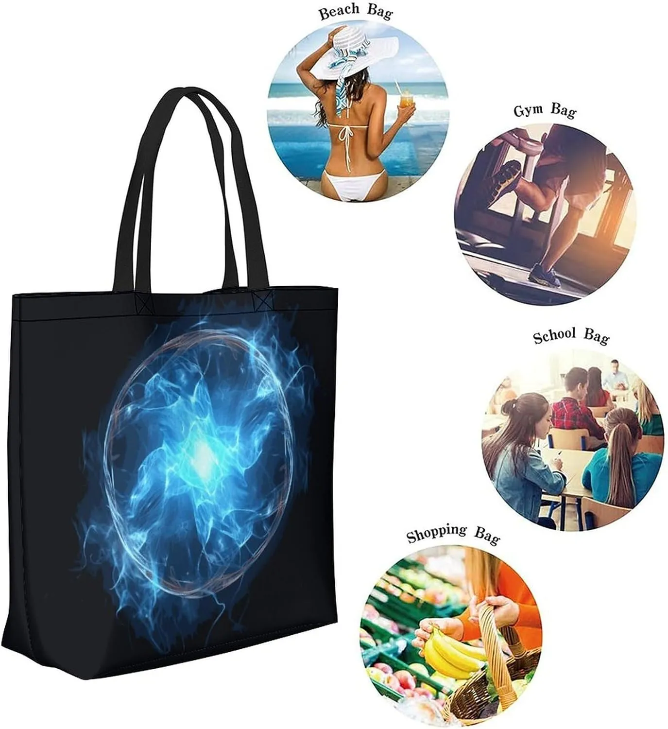 Canvas Tote Bag Large Women Casual Shoulder Bag Handbag Reusable Beach Shopping Grocery Bag For Outdoors