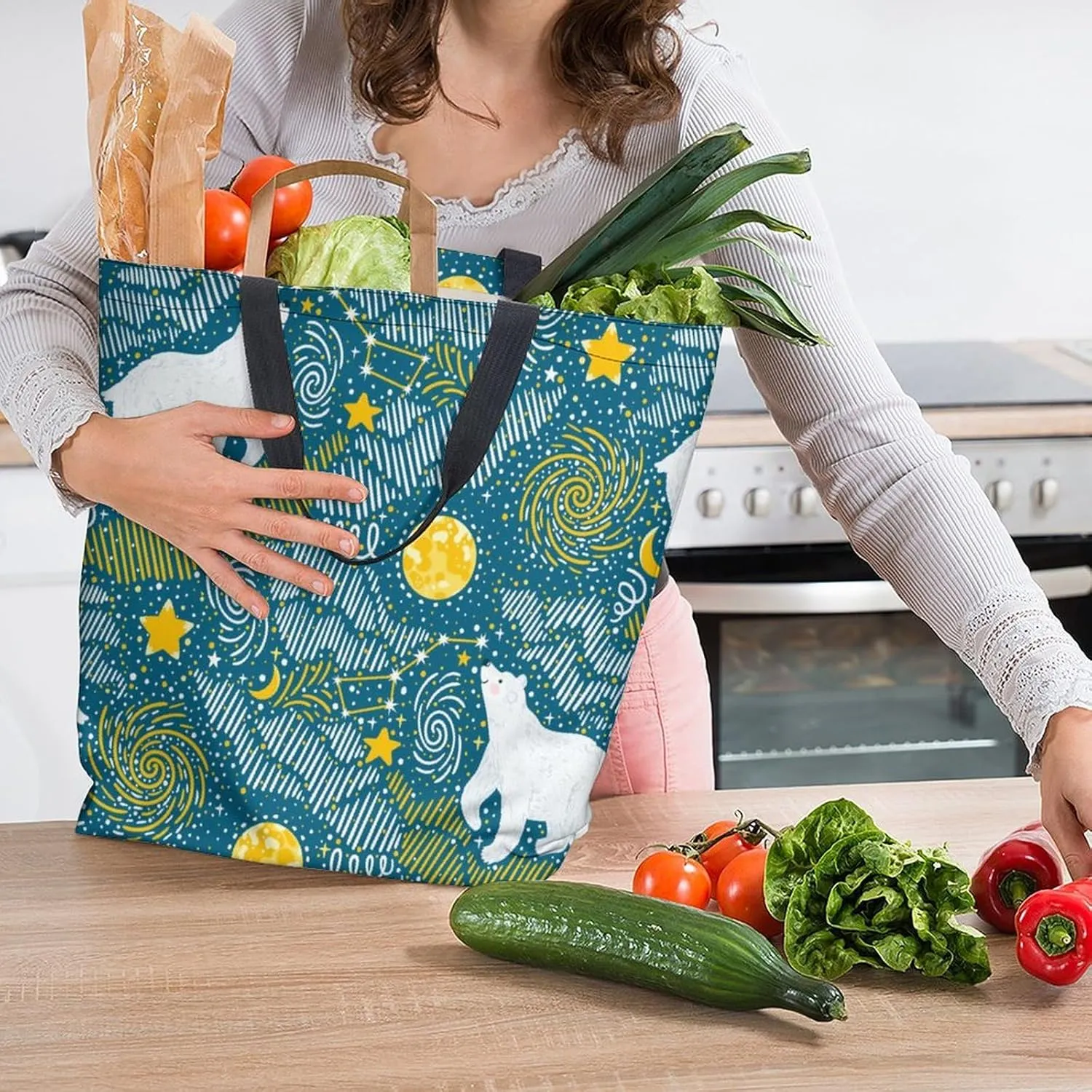 Canvas Tote Bag Large Women Casual Shoulder Bag Handbag Reusable Beach Shopping Grocery Bag For Outdoors