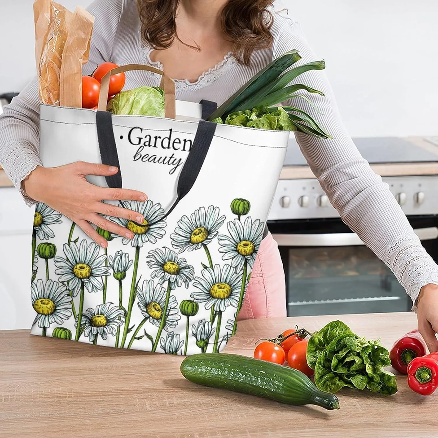 Canvas Tote Bag Large Women Casual Shoulder Bag Handbag Reusable Beach Shopping Grocery Bag For Outdoors