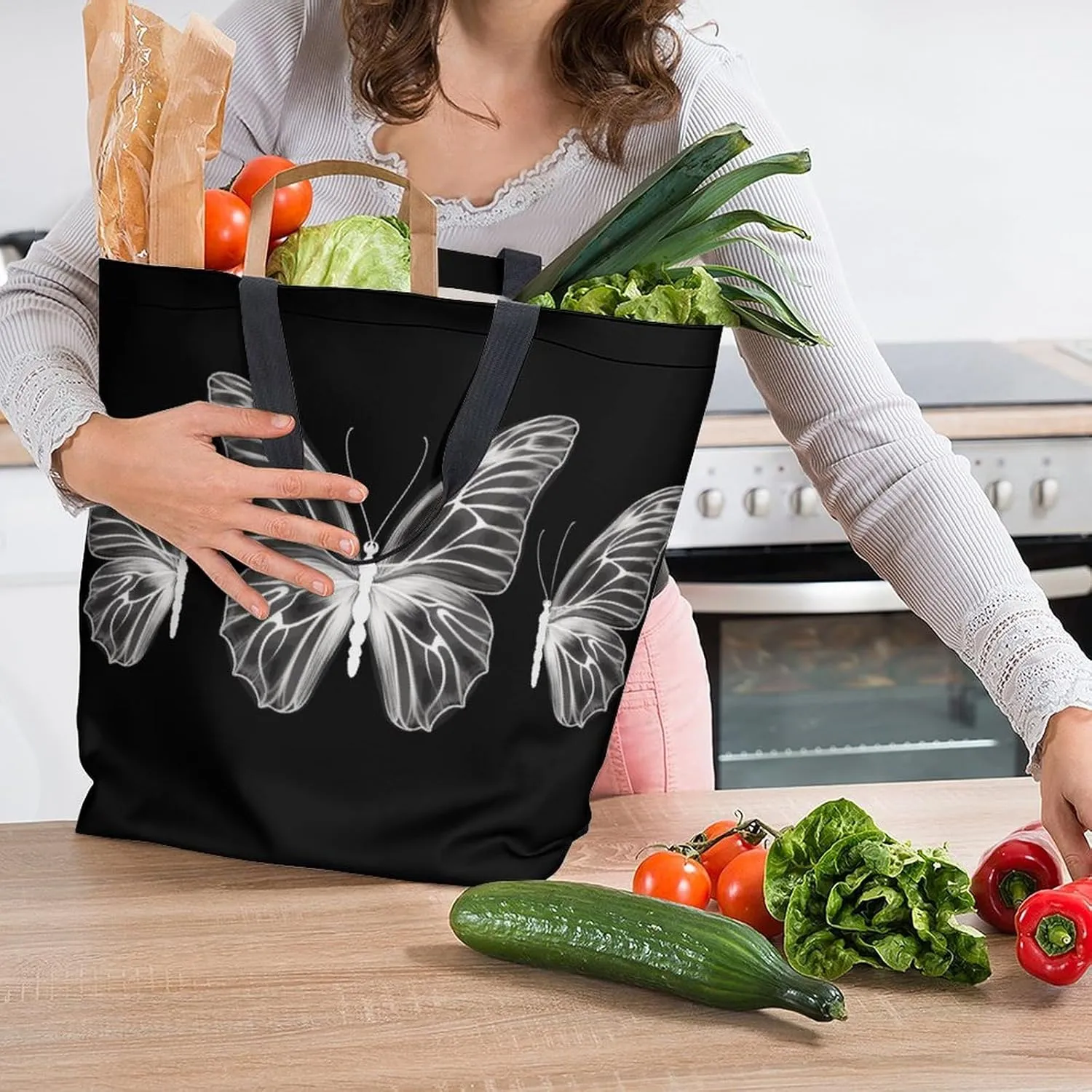 Canvas Tote Bag Large Women Casual Shoulder Bag Handbag Reusable Beach Shopping Grocery Bag For Outdoors