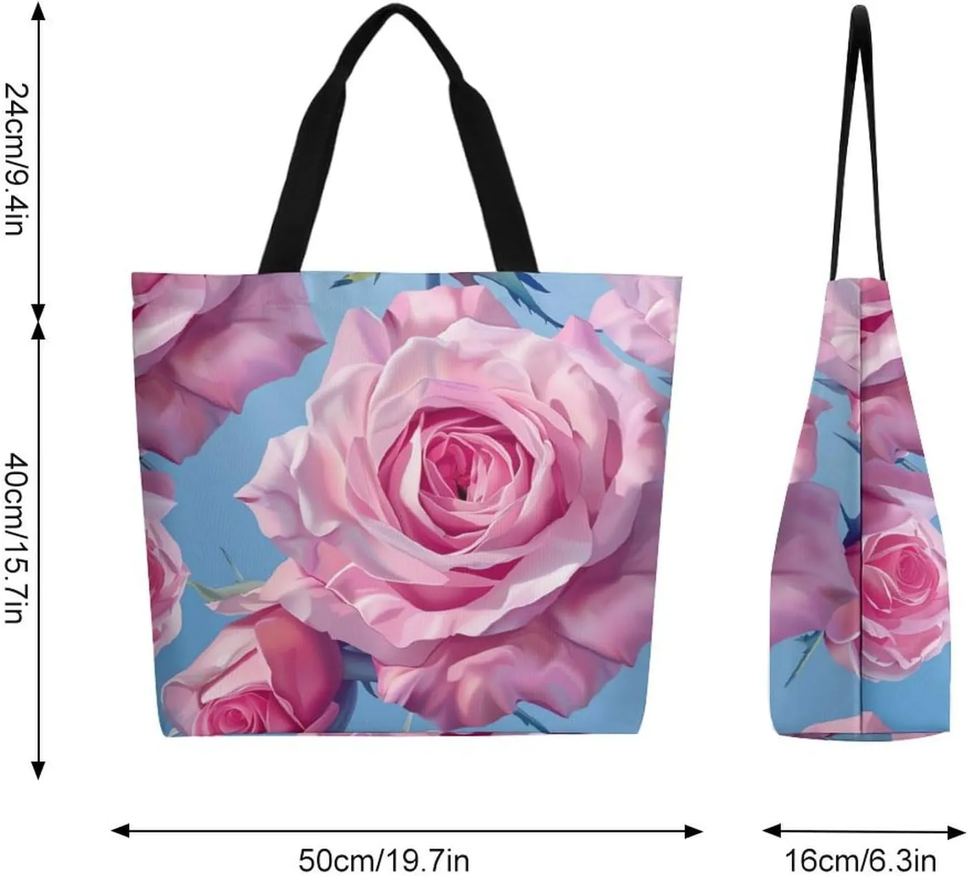 Canvas Tote Bag Large Women Casual Shoulder Bag Handbag Reusable Beach Shopping Grocery Bag For Outdoors