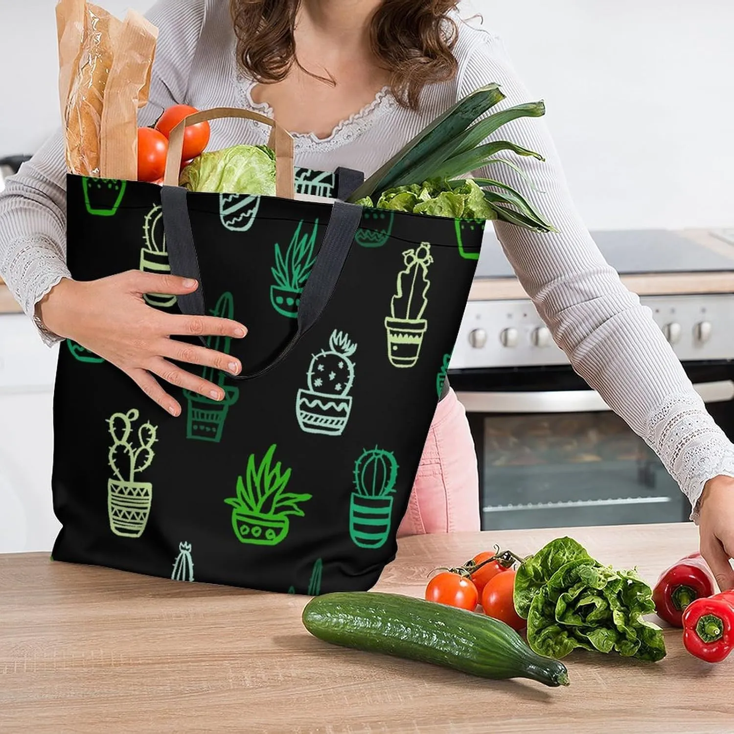 Canvas Tote Bag Large Women Casual Shoulder Bag Handbag Reusable Beach Shopping Grocery Bag For Outdoors