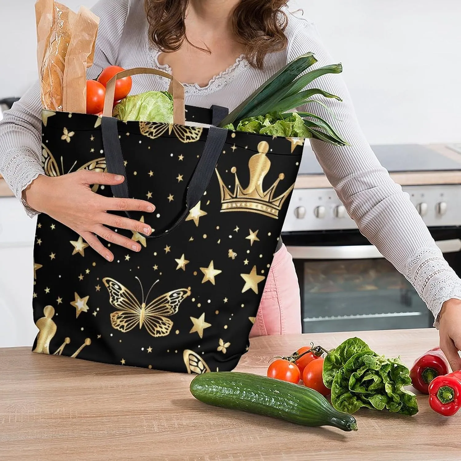 Canvas Tote Bag Large Women Casual Shoulder Bag Handbag Reusable Beach Shopping Grocery Bag For Outdoors