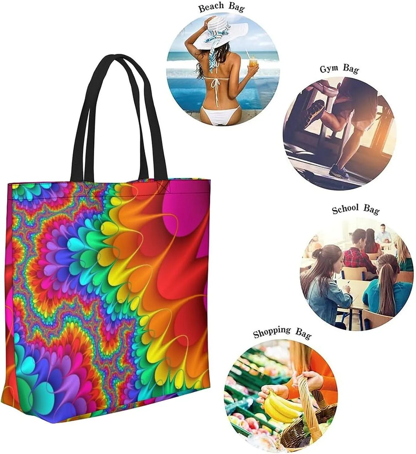 Canvas Tote Bag Large Women Casual Shoulder Bag Handbag Reusable Beach Shopping Grocery Bag For Outdoors