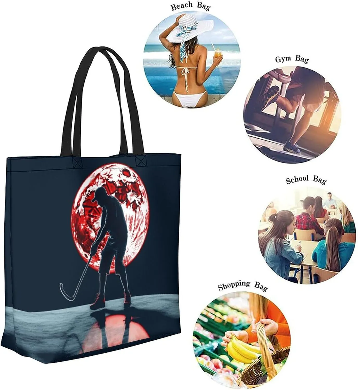 Canvas Tote Bag Large Women Casual Shoulder Bag Handbag Reusable Beach Shopping Grocery Bag For Outdoors