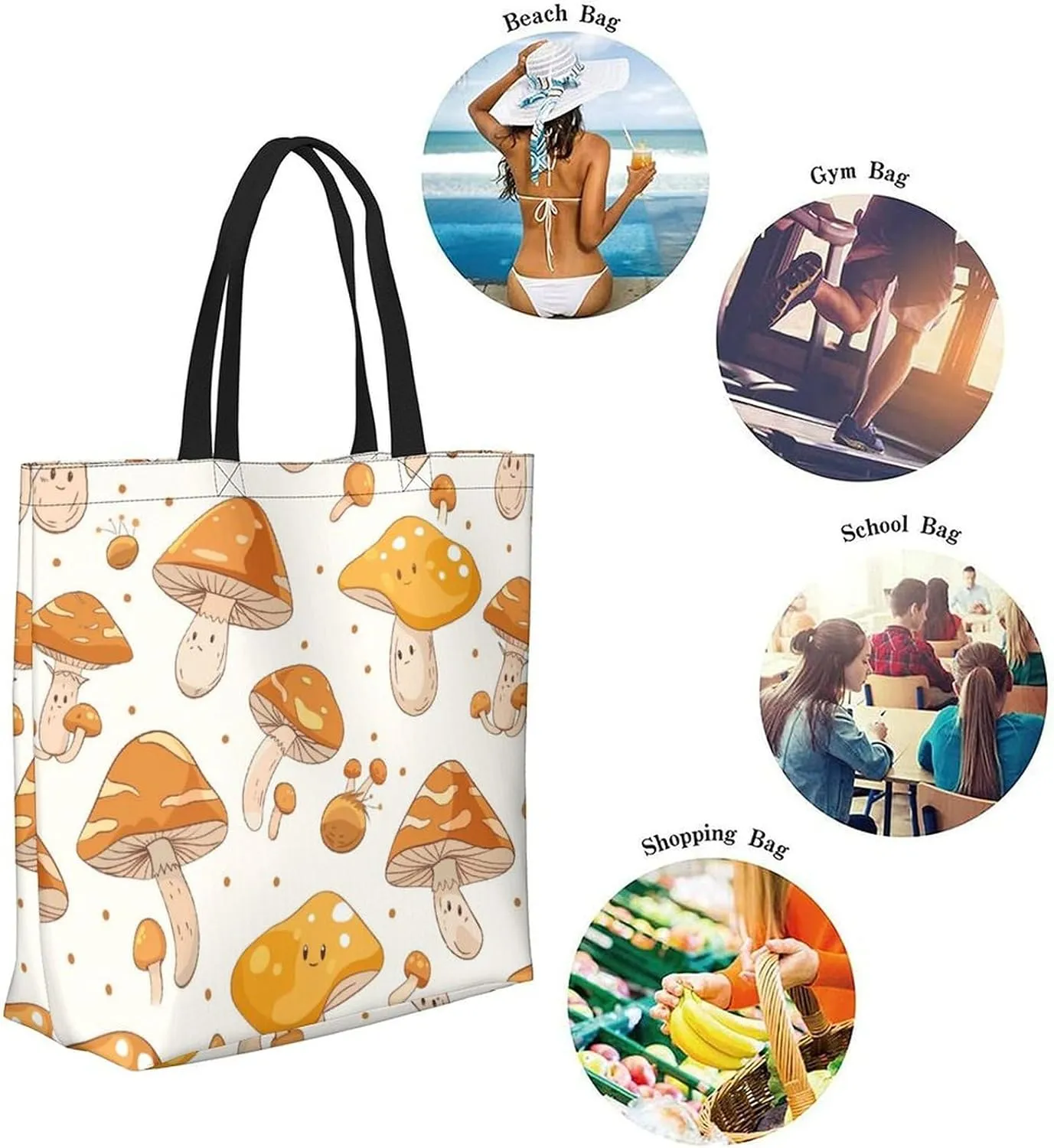 Canvas Tote Bag Large Women Casual Shoulder Bag Handbag Reusable Beach Shopping Grocery Bag For Outdoors