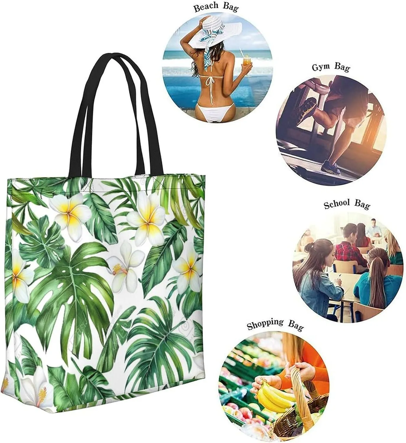 Canvas Tote Bag Large Women Casual Shoulder Bag Handbag Reusable Beach Shopping Grocery Bag For Outdoors