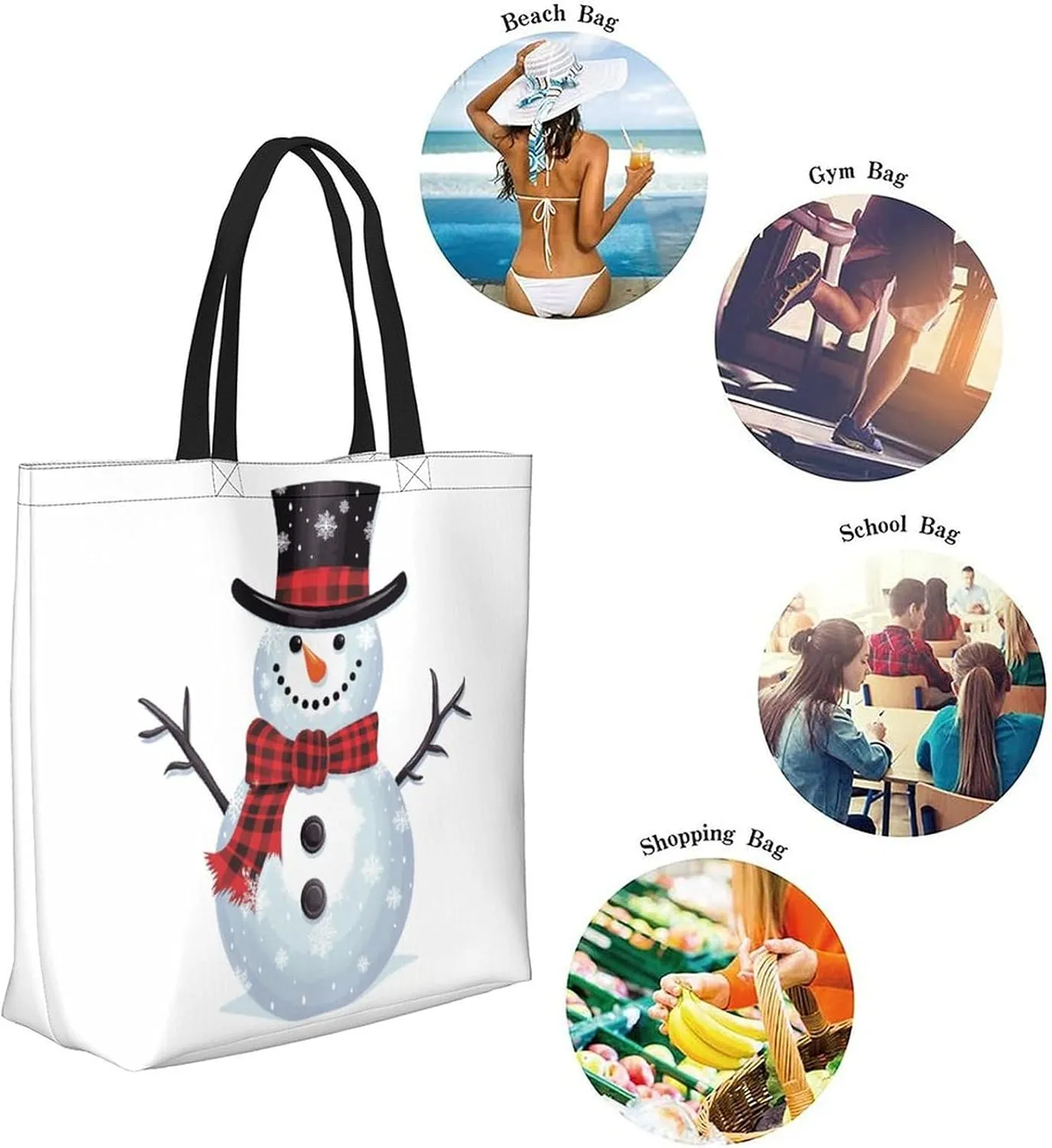 Canvas Tote Bag Large Women Casual Shoulder Bag Handbag Reusable Beach Shopping Grocery Bag For Outdoors
