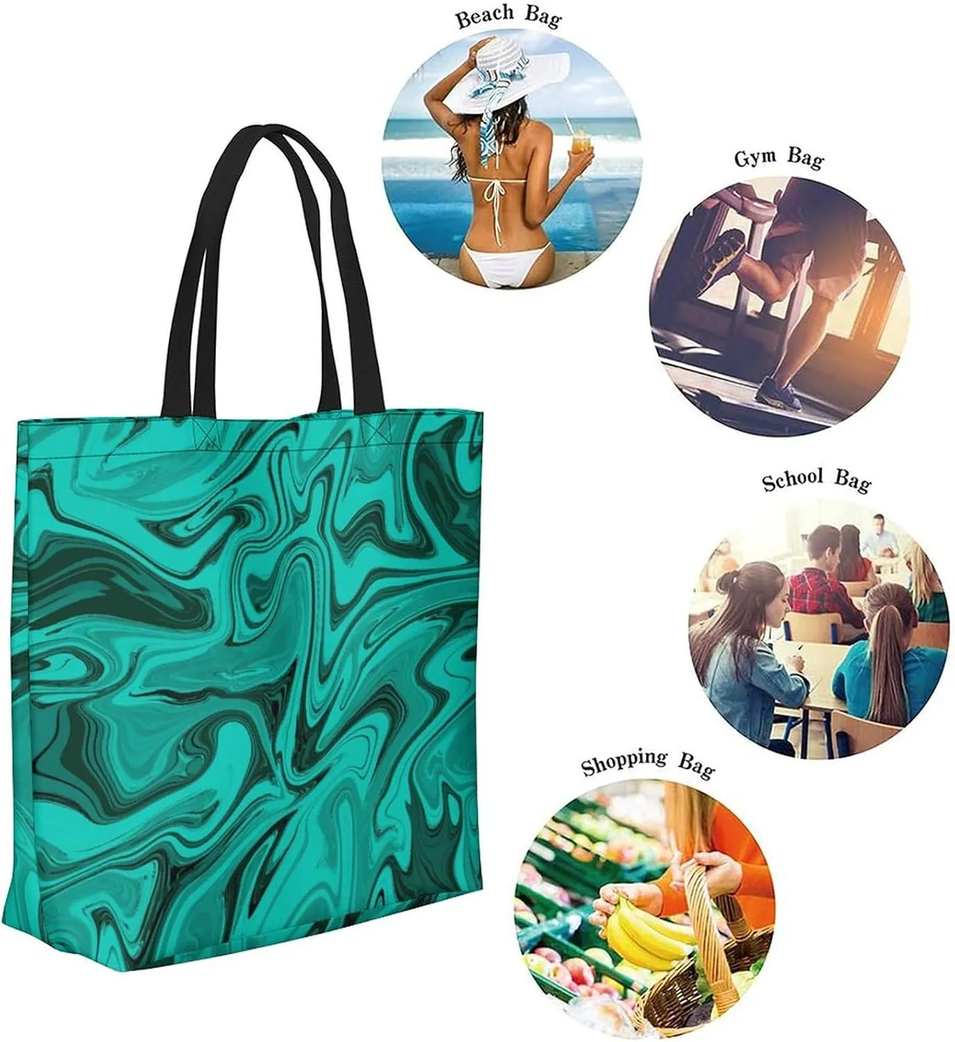 Canvas Tote Bag Large Women Casual Shoulder Bag Handbag Reusable Beach Shopping Grocery Bag For Outdoors