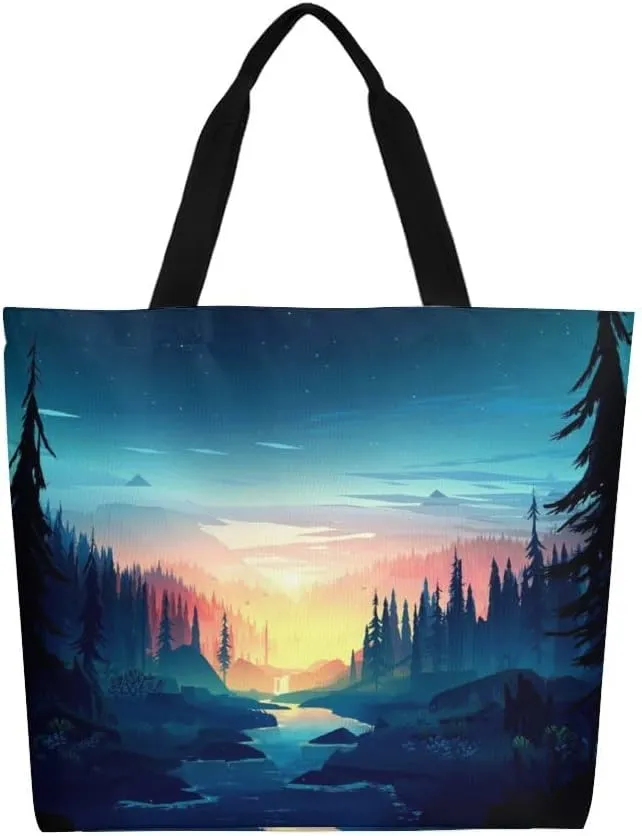 Canvas Tote Bag Large Women Casual Shoulder Bag Handbag Reusable Beach Shopping Grocery Bag For Outdoors
