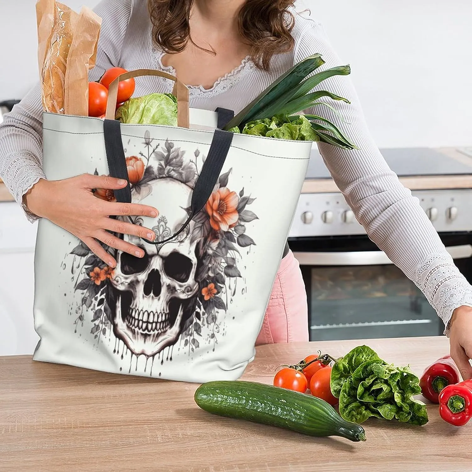 Canvas Tote Bag Large Women Casual Shoulder Bag Handbag Reusable Beach Shopping Grocery Bag For Outdoors