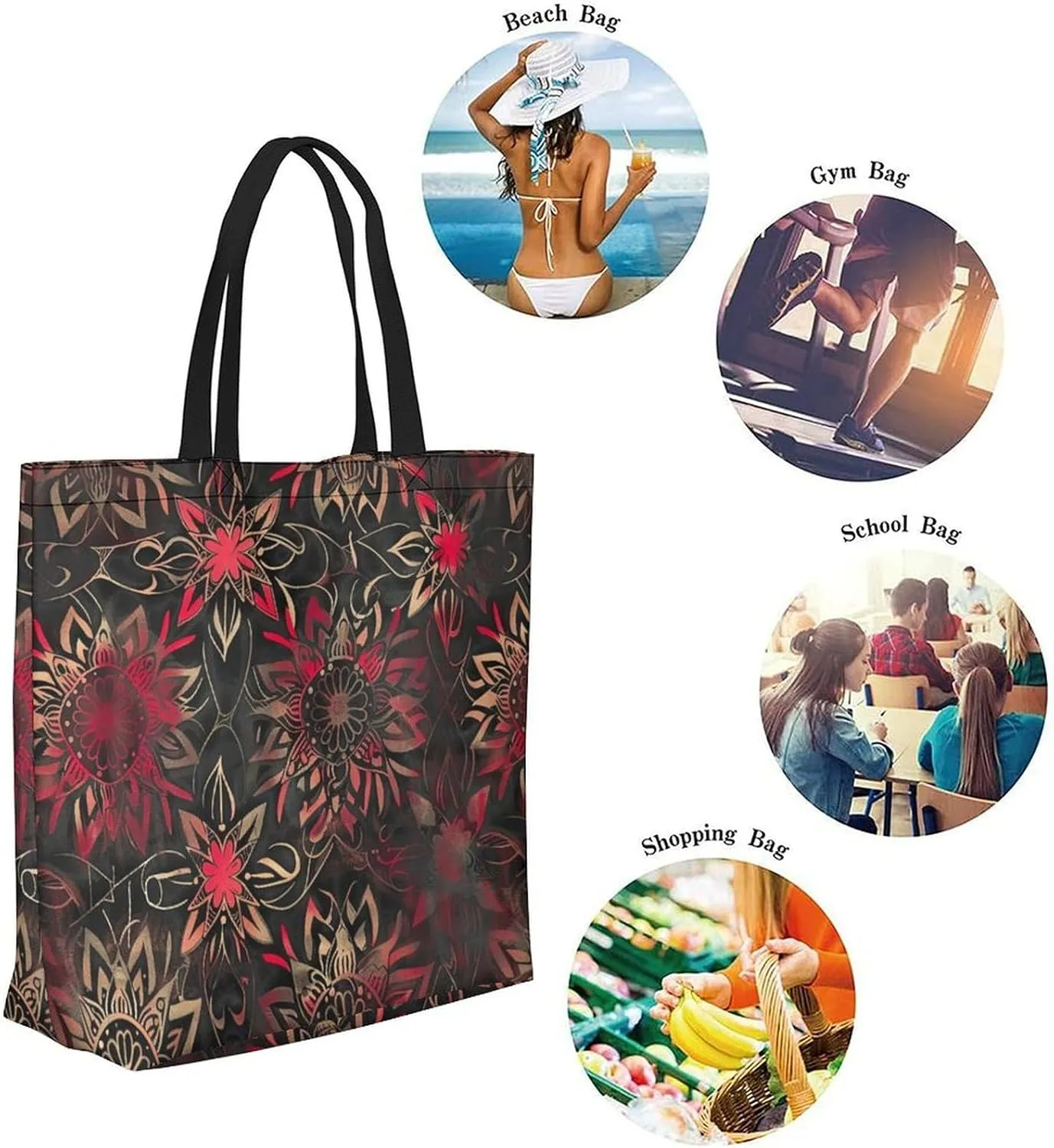Canvas Tote Bag Large Women Casual Shoulder Bag Handbag Reusable Beach Shopping Grocery Bag For Outdoors