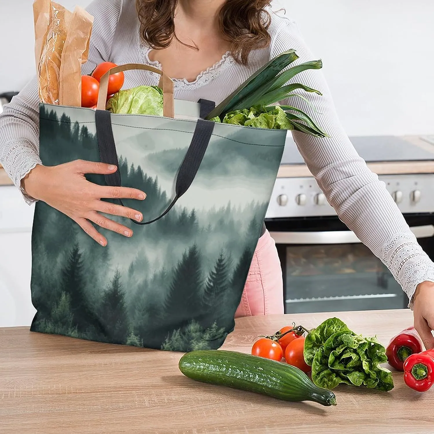 Canvas Tote Bag Large Women Casual Shoulder Bag Handbag Reusable Beach Shopping Grocery Bag For Outdoors