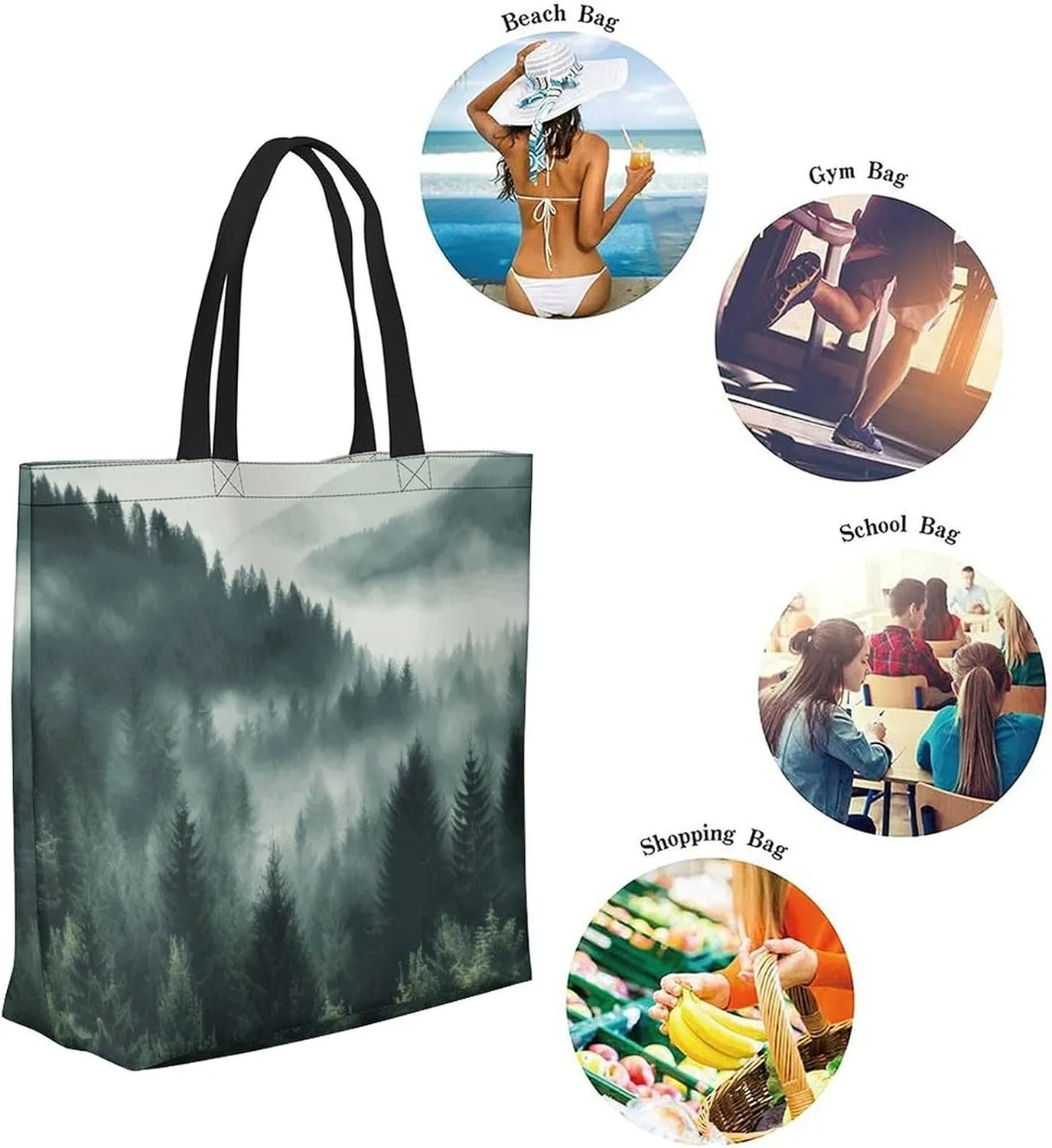 Canvas Tote Bag Large Women Casual Shoulder Bag Handbag Reusable Beach Shopping Grocery Bag For Outdoors