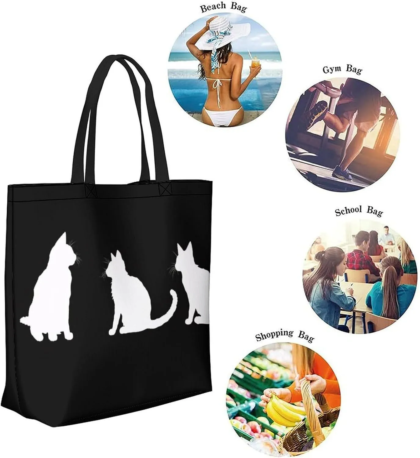Canvas Tote Bag Large Women Casual Shoulder Bag Handbag Reusable Beach Shopping Grocery Bag For Outdoors